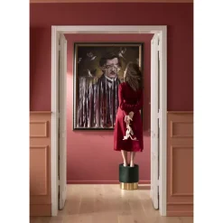 KARE Design Sitzbänke-Hocker Cherry Dunkelgrun Brass O35Cm