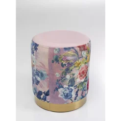 KARE Design Sitzbänke-Hocker Cherry Flower Rosa Brass O32Cm