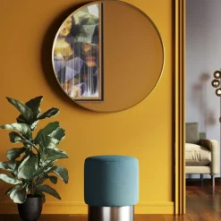 KARE Design Sitzbänke-Hocker Cherry Lina Blau Silver O35Cm