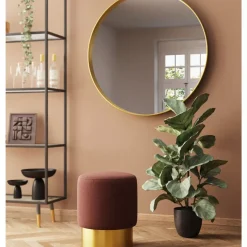 KARE Design Sitzbänke-Hocker Cherry Lina Braun Brass O35Cm