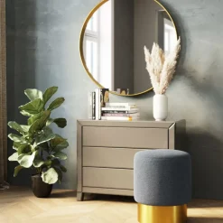 KARE Design Sitzbänke-Hocker Cherry Lina Hellbau Brass O35Cm