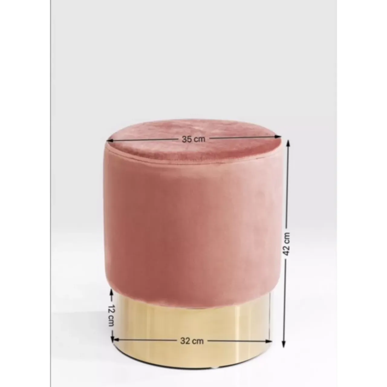 KARE Design Sitzbänke-Hocker Cherry Rose Brass O35Cm