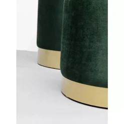 KARE Design Sitzbänke-Hocker Cherry Storage Dunkelgrun Brass (2/Set)