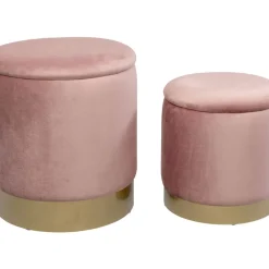 KARE Design Sitzbänke-Hocker Cherry Storage Rose Brass (2/Set)