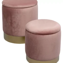 KARE Design Sitzbänke-Hocker Cherry Storage Rose Brass (2/Set)