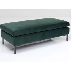 KARE Design Sitzbänke-Hocker Gianni Velvet Dunkelgrun Schwarz