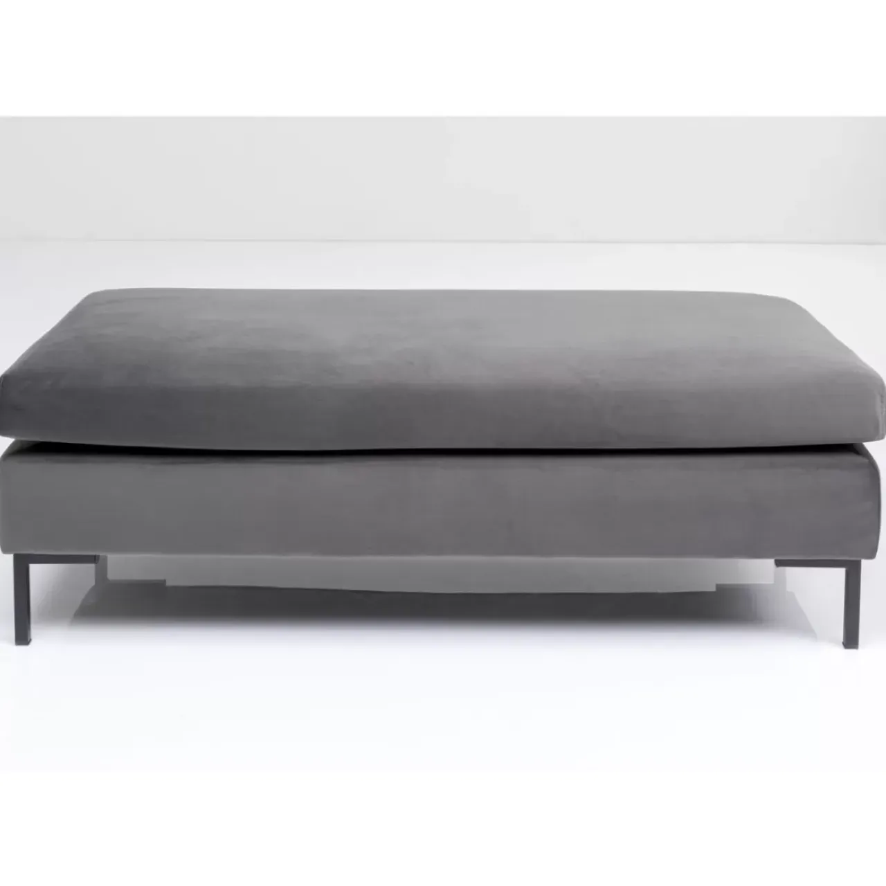 KARE Design Sitzbänke-Hocker Gianni Velvet Grau Schwarz