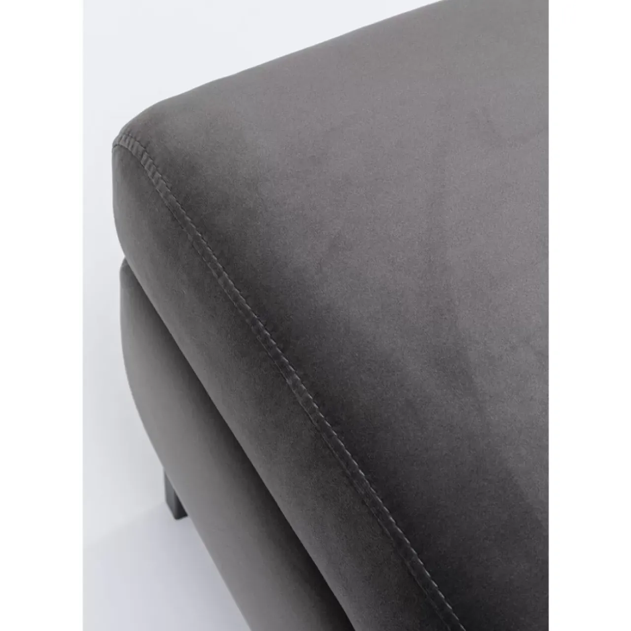 KARE Design Sitzbänke-Hocker Gianni Velvet Grau Schwarz