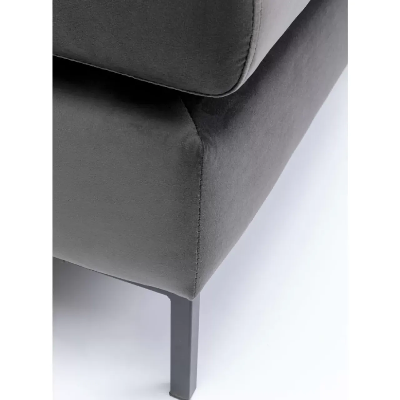 KARE Design Sitzbänke-Hocker Gianni Velvet Grau Schwarz