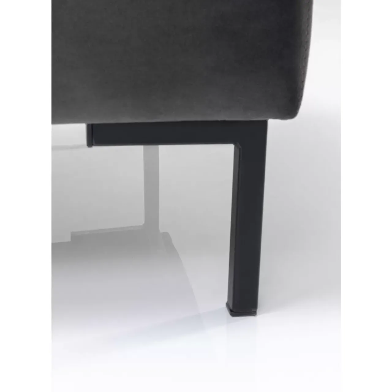 KARE Design Sitzbänke-Hocker Gianni Velvet Grau Schwarz