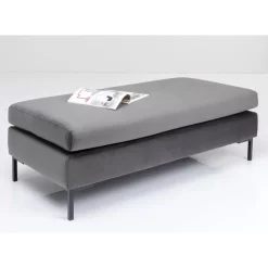 KARE Design Sitzbänke-Hocker Gianni Velvet Grau Schwarz