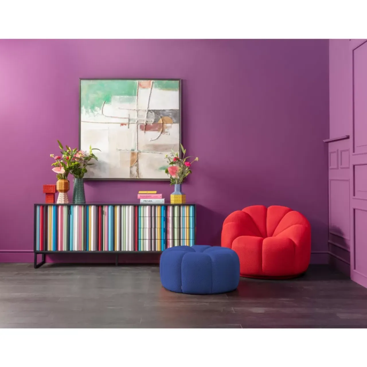 KARE Design Sitzbänke-Hocker Peppo Lounge Blau O80Cm