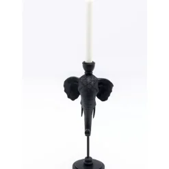 KARE Design Kerzenständer & Laternen-Kerzenständer Elephant Head Schwarz 36Cm