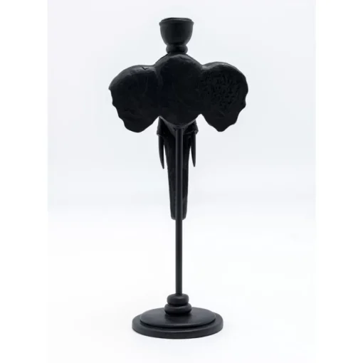KARE Design Kerzenständer & Laternen-Kerzenständer Elephant Head Schwarz 36Cm