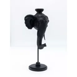 KARE Design Kerzenständer & Laternen-Kerzenständer Elephant Head Schwarz 49Cm