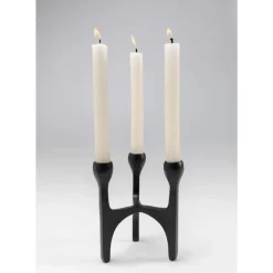 KARE Design Kerzenständer & Laternen-Kerzenständer Stacky Schwarz 15Cm
