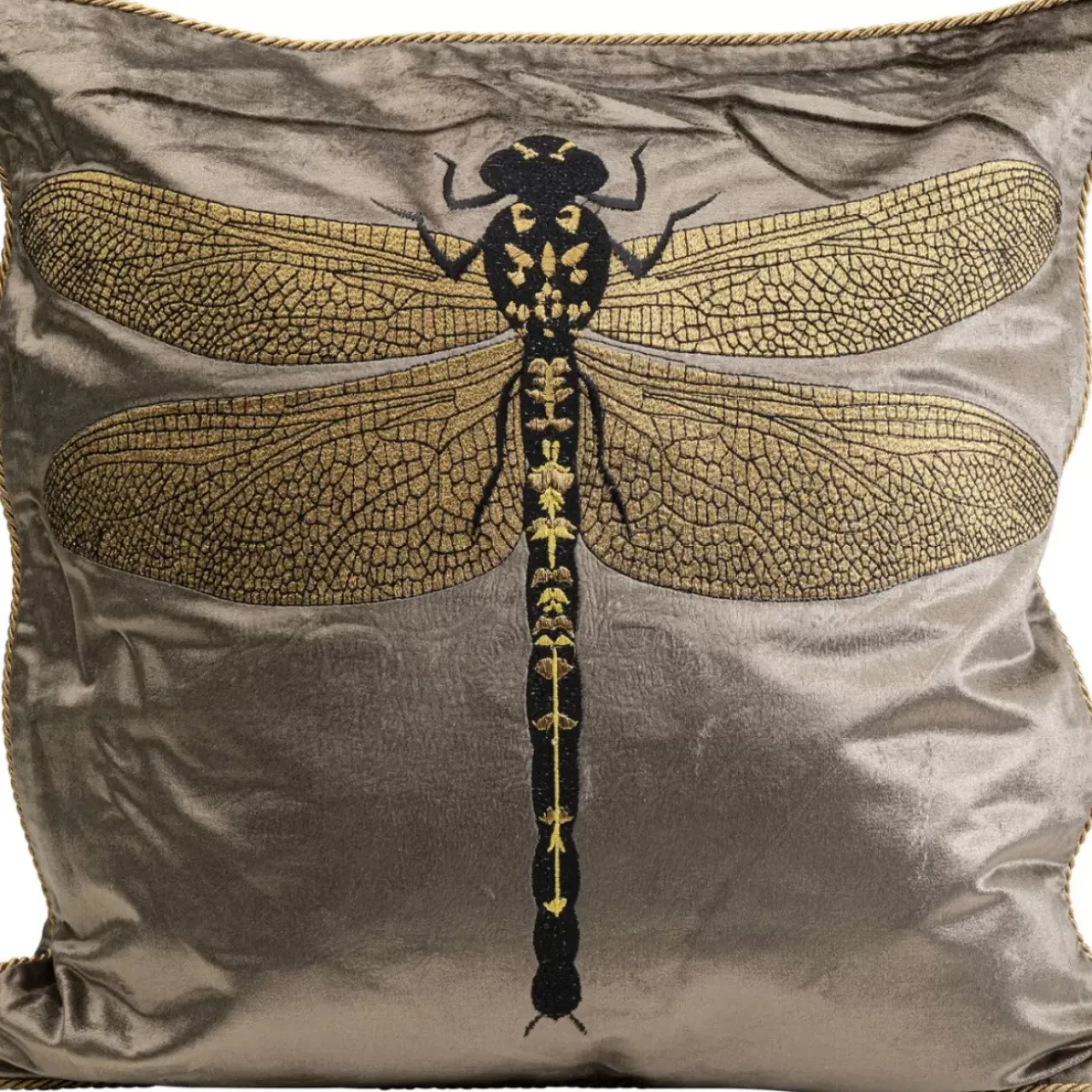 KARE Design Kissen-Kissen Glitter Dragonfly Braun 40X40Cm