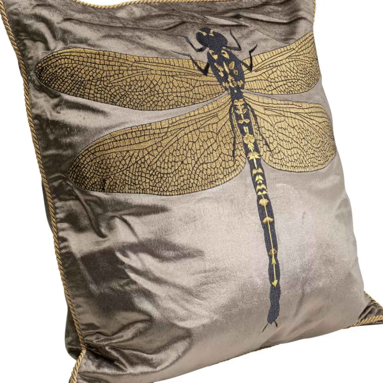 KARE Design Kissen-Kissen Glitter Dragonfly Braun 40X40Cm