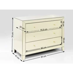 KARE Design Kommoden & Sideboards-Kommode Luxury Champagne 3 Schube