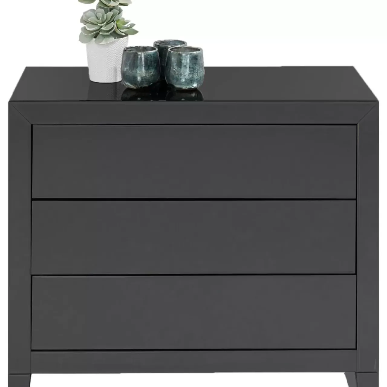 KARE Design Kommoden & Sideboards-Kommode Luxury Push 3 Schube Grau