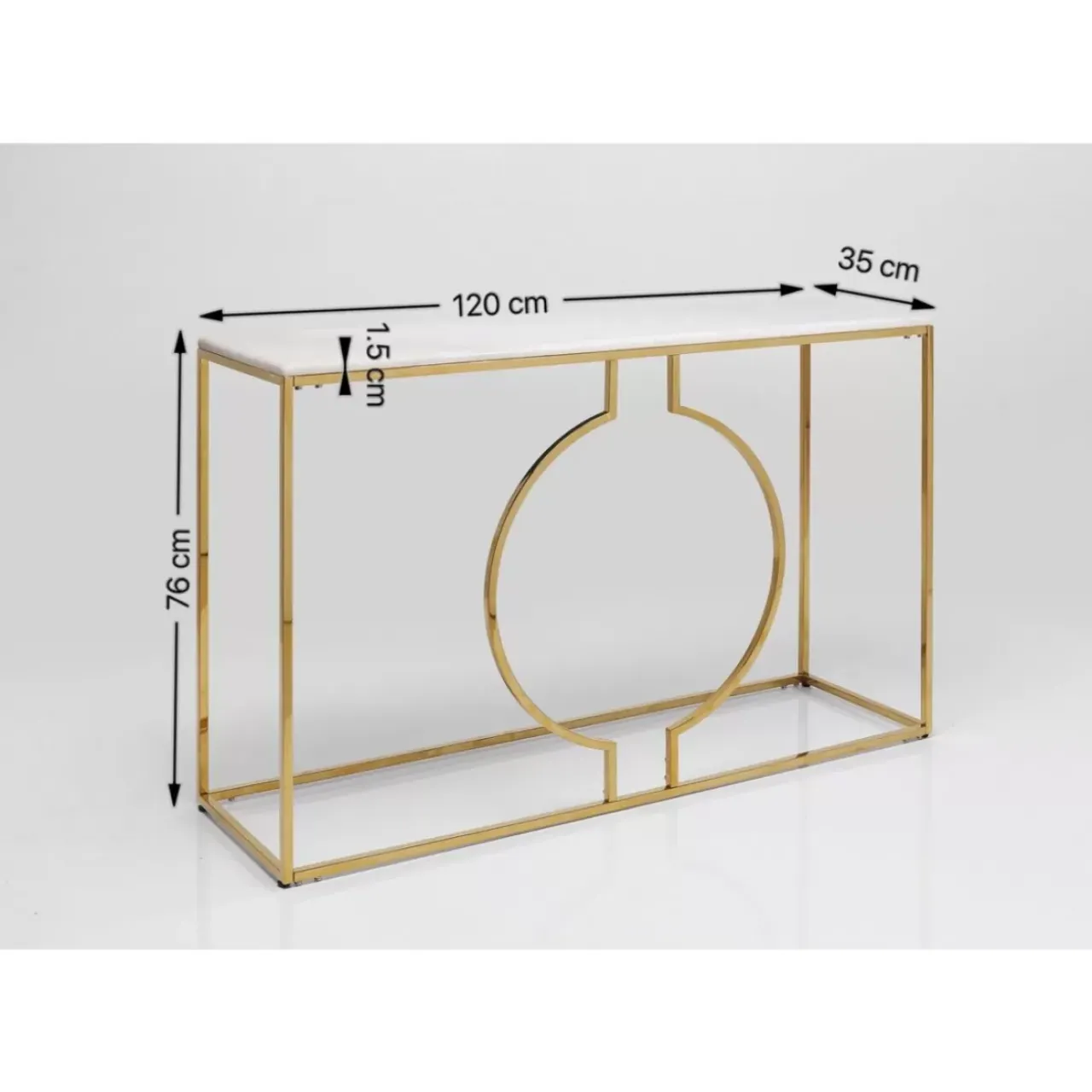 KARE Design Kommoden & Sideboards-Konsole Miami Loft Gold 120Cm