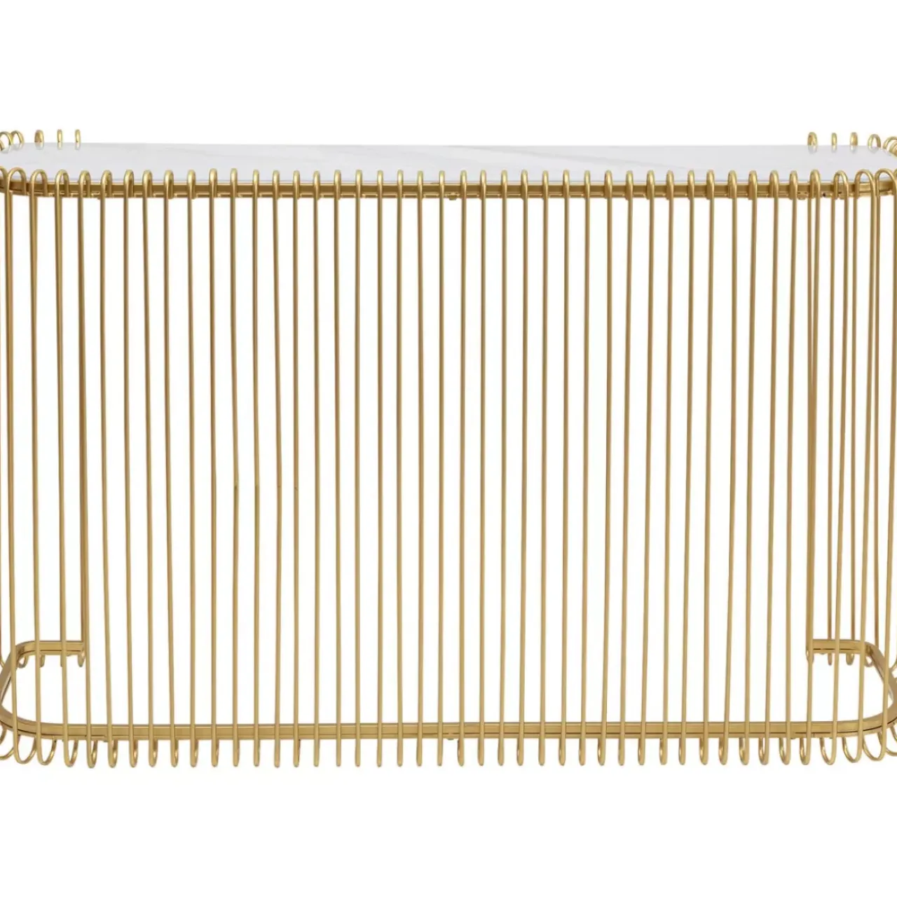 KARE Design Kommoden & Sideboards-Konsole Wire Glas Marble Gold 142X89Cm