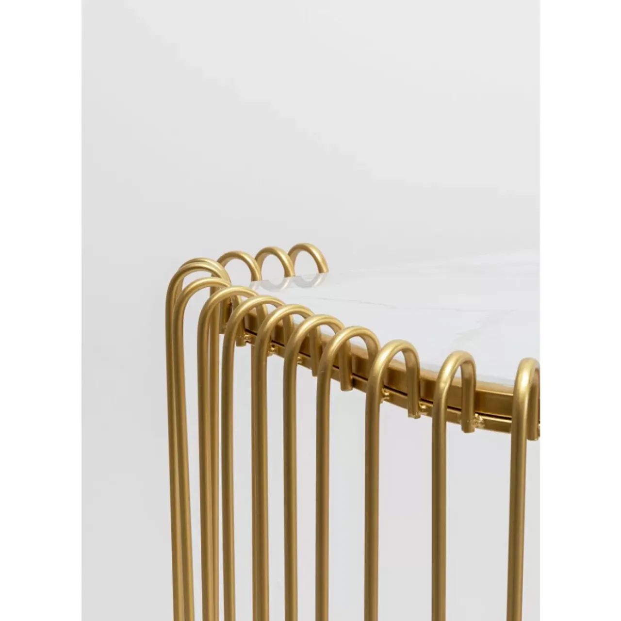 KARE Design Kommoden & Sideboards-Konsole Wire Glas Marble Gold 142X89Cm