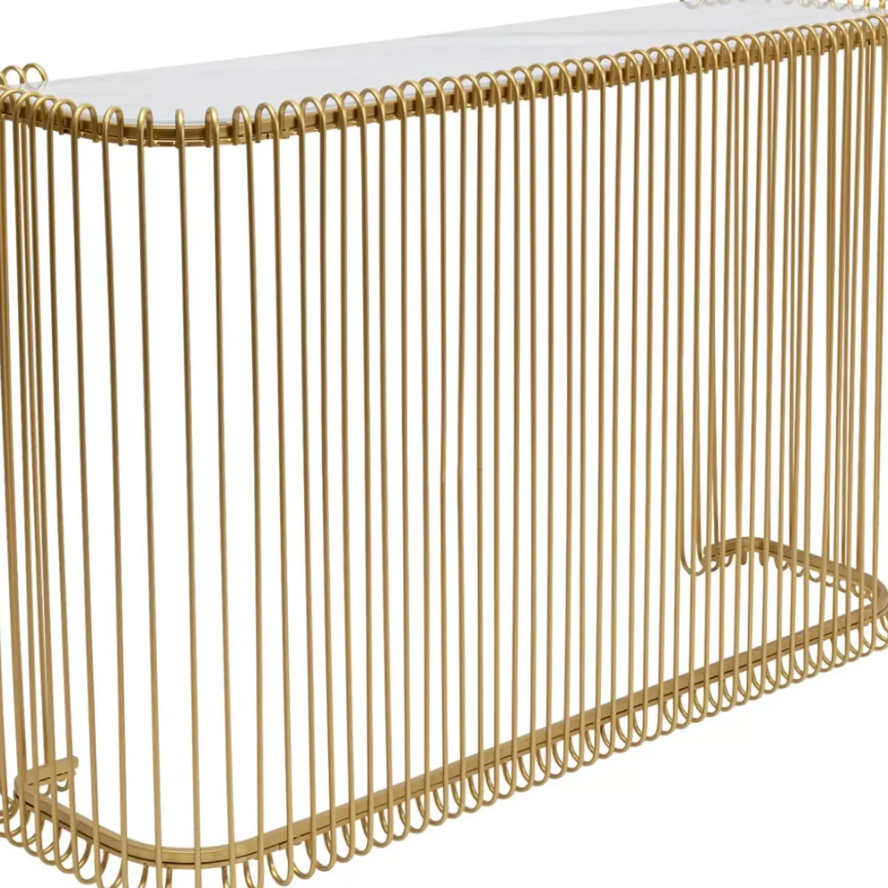 KARE Design Kommoden & Sideboards-Konsole Wire Glas Marble Gold 142X89Cm