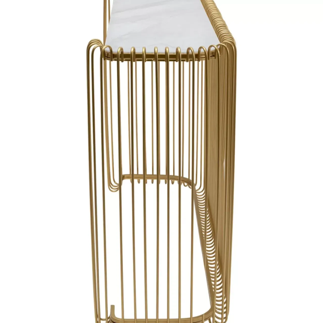 KARE Design Kommoden & Sideboards-Konsole Wire Glas Marble Gold 142X89Cm