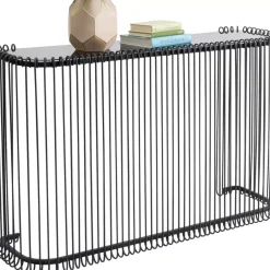 KARE Design Kommoden & Sideboards-Konsole Wire Glas Schwarz 142X89Cm