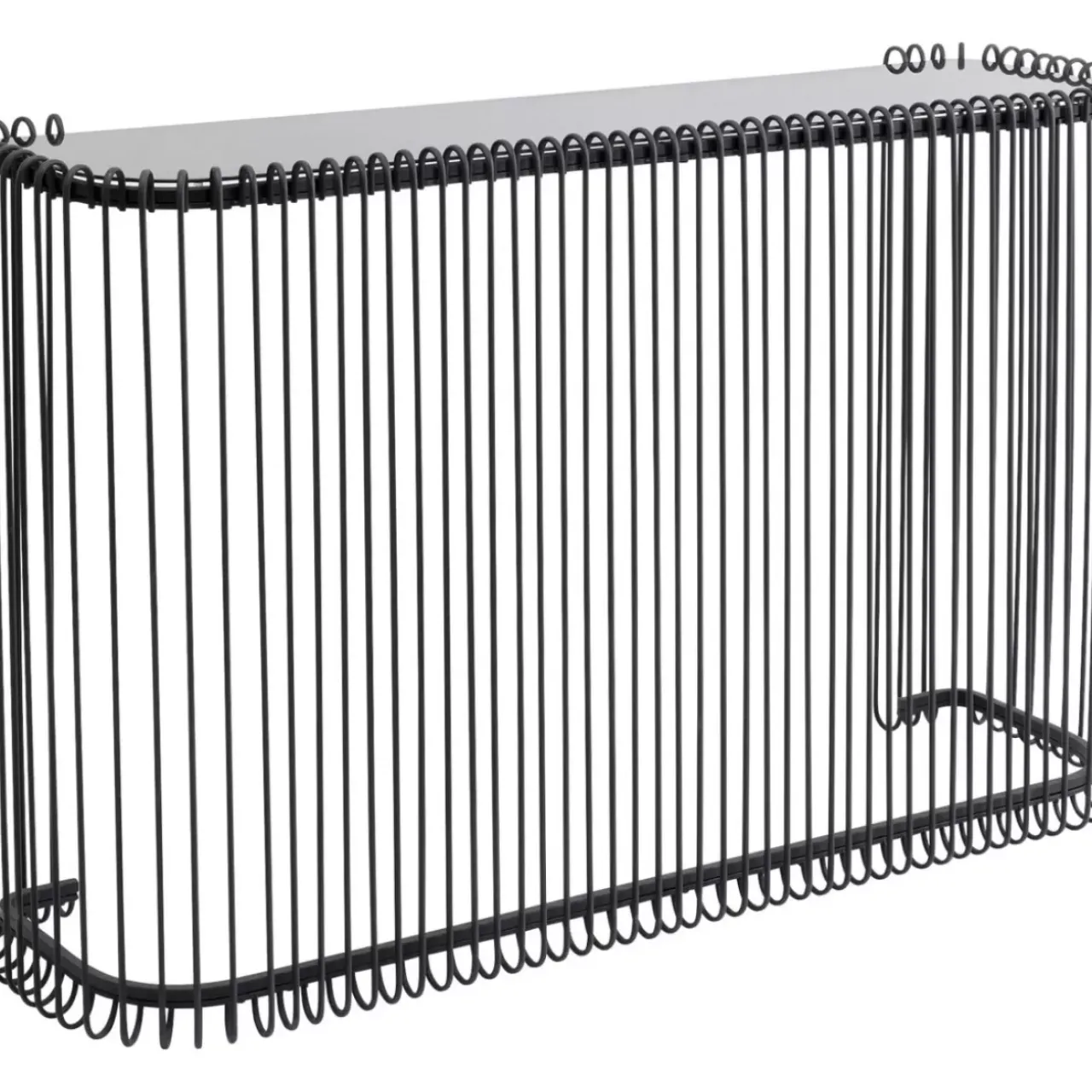 KARE Design Kommoden & Sideboards-Konsole Wire Glas Schwarz 142X89Cm