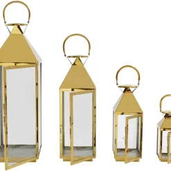 KARE Design Kerzenständer & Laternen-Laterne Giardino Gold (4/Set)