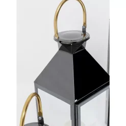 KARE Design Kerzenständer & Laternen-Laterne Giardino Schwarz Gold (4/Set)