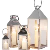 KARE Design Kerzenständer & Laternen-Laterne Giardino Silver (4/Set)