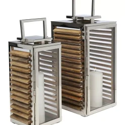 KARE Design Kerzenständer & Laternen-Laterne Lamella (2/Set)