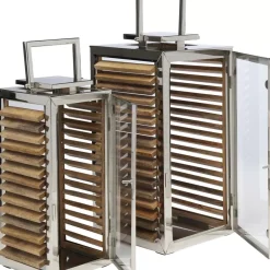 KARE Design Kerzenständer & Laternen-Laterne Lamella (2/Set)