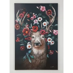 KARE Design Bilder-Leinwandbild Deer In Flower 90X140Cm