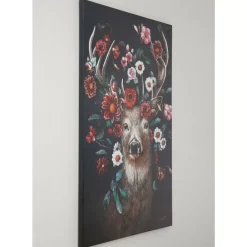 KARE Design Bilder-Leinwandbild Deer In Flower 90X140Cm