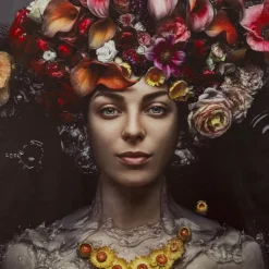 KARE Design Bilder-Leinwandbild Flower Art Lady 200X200Cm