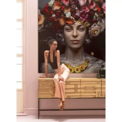 KARE Design Bilder-Leinwandbild Flower Art Lady 200X200Cm