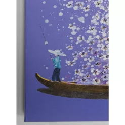 KARE Design Bilder-Leinwandbild Flower Boat Lila Weis 120X160Cm