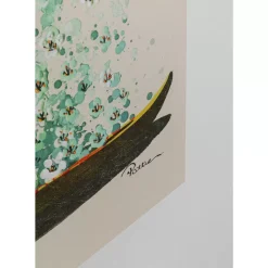 KARE Design Bilder-Leinwandbild Flower Boat Beige Grun 120X160Cm
