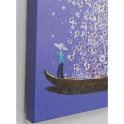 KARE Design Bilder-Leinwandbild Flower Boat Lila Weis 80X100Cm