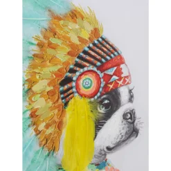 KARE Design Bilder-Leinwandbild Headdress Dog 80X80Cm