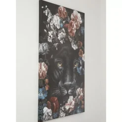 KARE Design Bilder-Leinwandbild Night Leo In Flower 90X140Cm