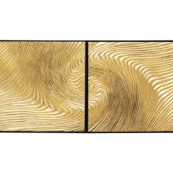 KARE Design Bilder-Objektbild Wave Gold (2/Set)