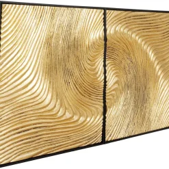 KARE Design Bilder-Objektbild Wave Gold (2/Set)