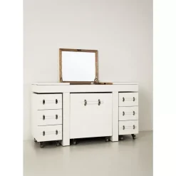 KARE Design Tische-Schminkkombination Diva Croco White