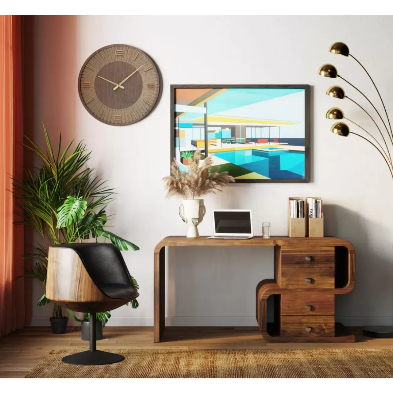 KARE Design Tische-Schreibtisch Soft Snake Walnut 150X70Cm