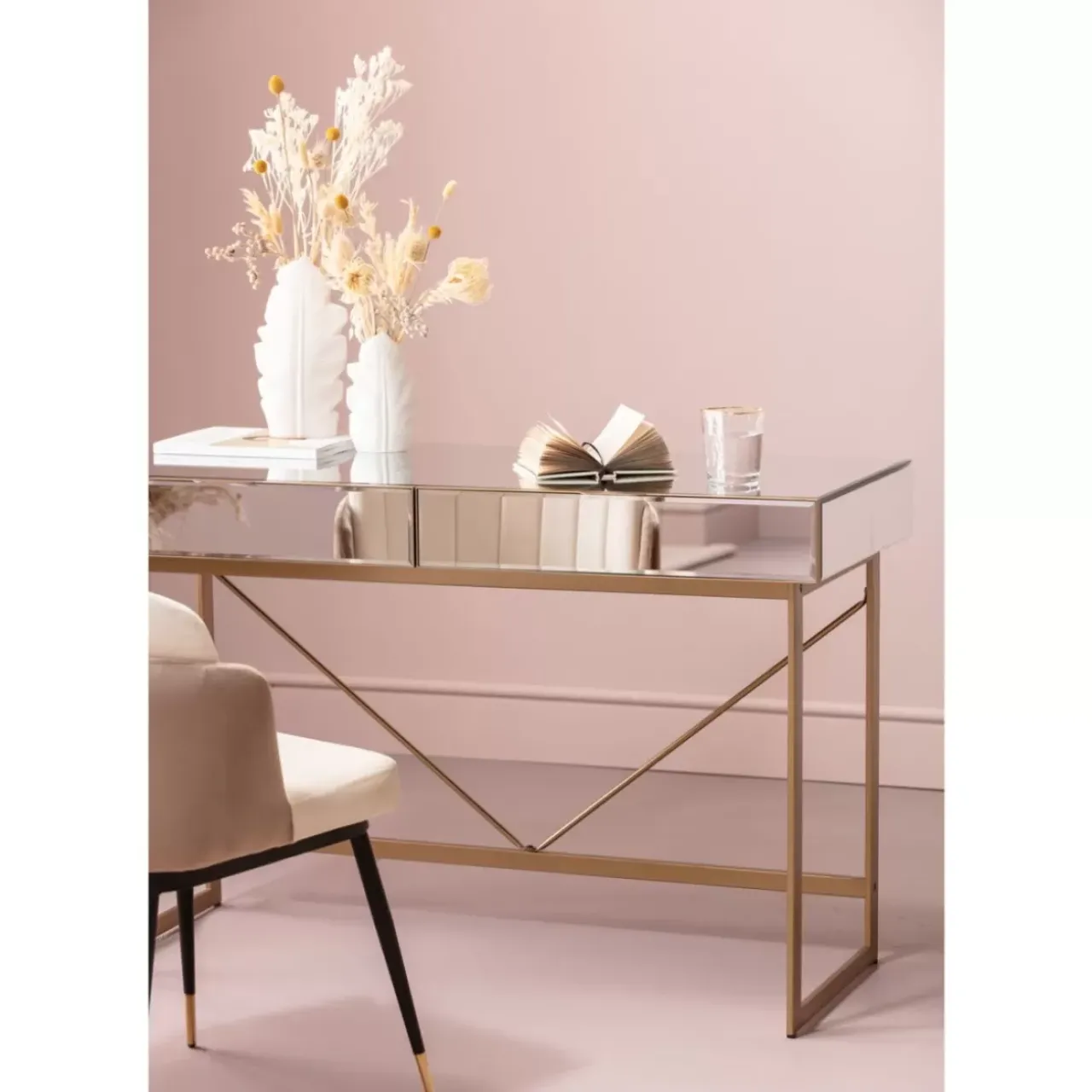 KARE Design Tische-Schreibtisch Soran Gold 120X50Cm